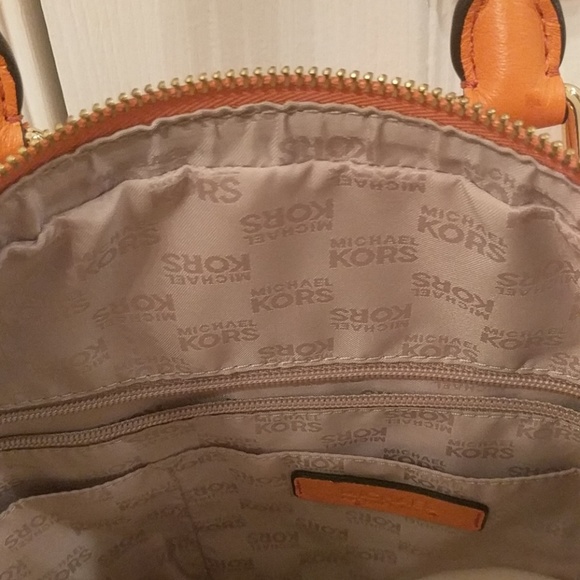 Michael Kors Orange Ostrich Satchel - Picture 6 of 6